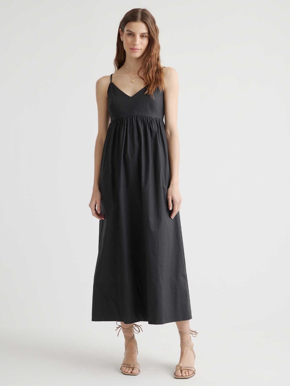 Quince 100% Organic Cotton Navy Maxi Dress